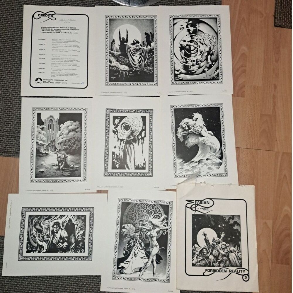 D&D Artist 1978 Stephen Fabian Art Portfolio #2 Forbidden Reality Signed #497